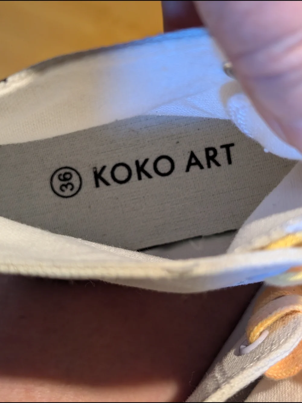 Hand Painted White Koko Art High-Tops with Blue Roses & Yellow Butterflies